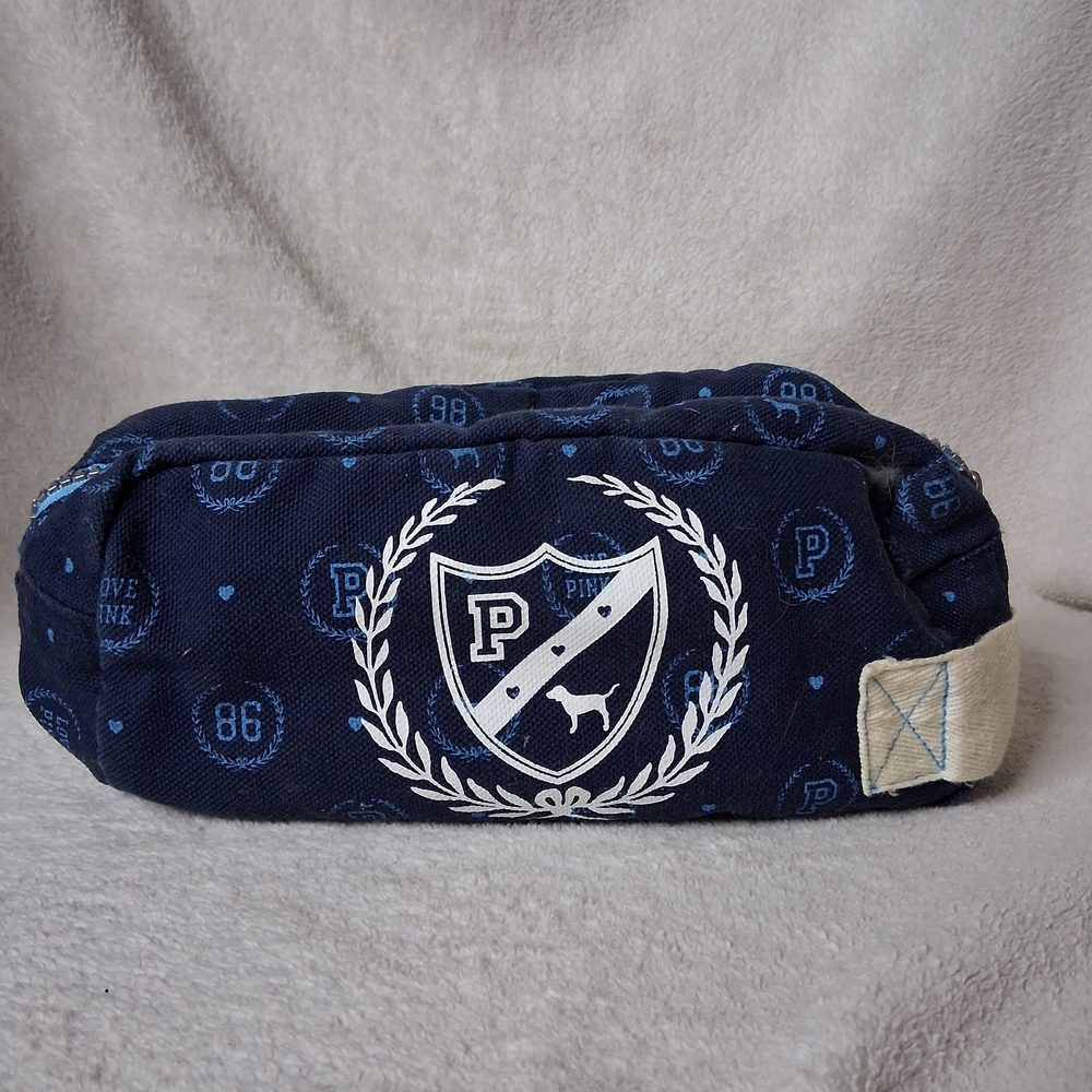 PINK Victoria's Secret Toiletry Bag with Crest Design University Bag